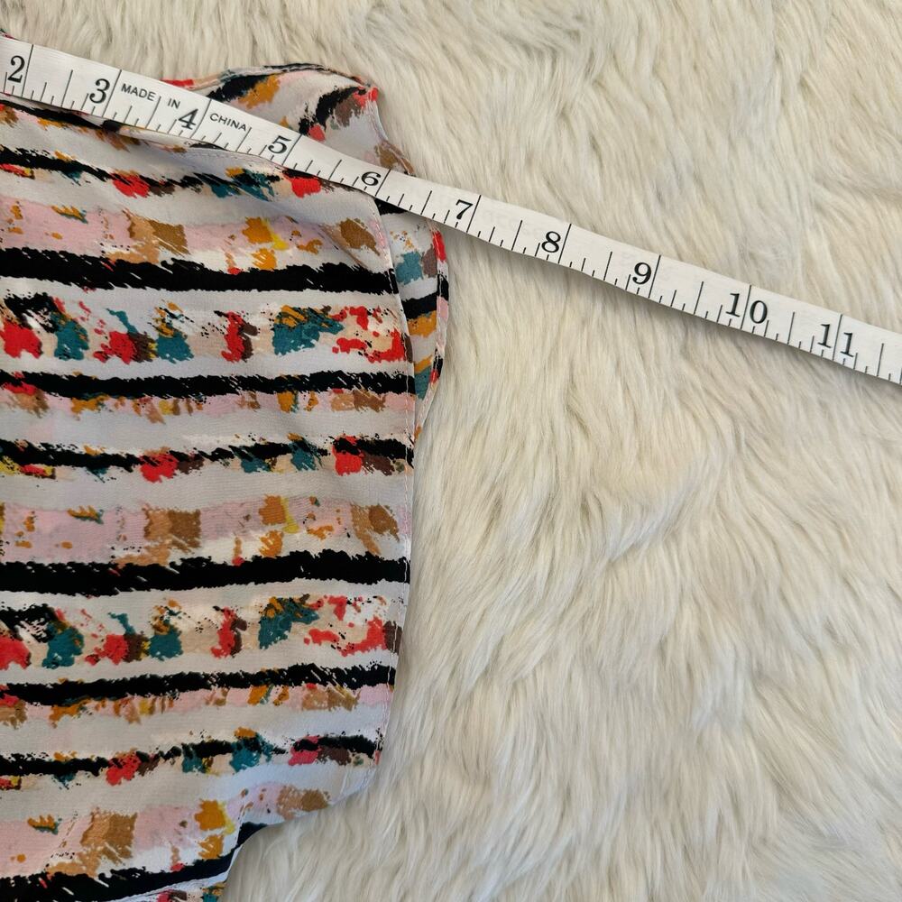 Parfait Silk Stripe Faux Wrap Dress Small - Picture 8 of 9